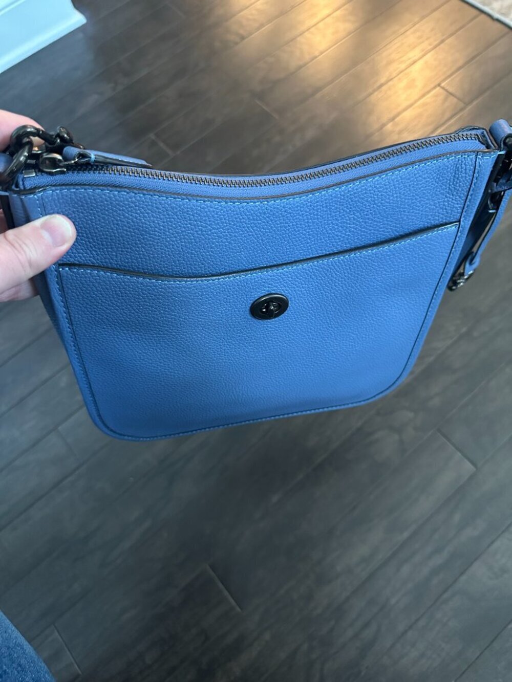 Coach Light Blue Pebbled Leather Chaise Crossbody Bag Style #B2279-C8483 - Picture 2 of 13